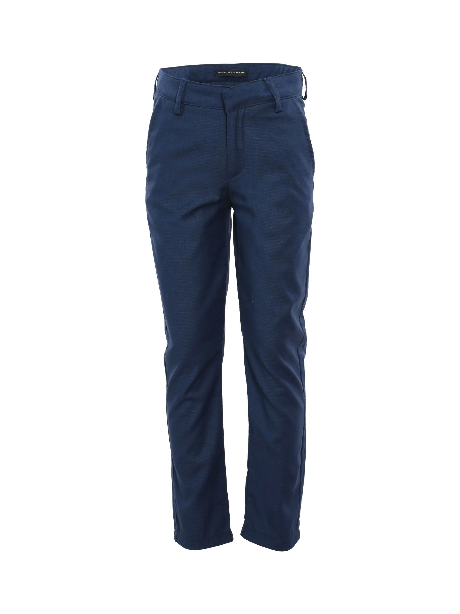 Pantalone blu con micro pois