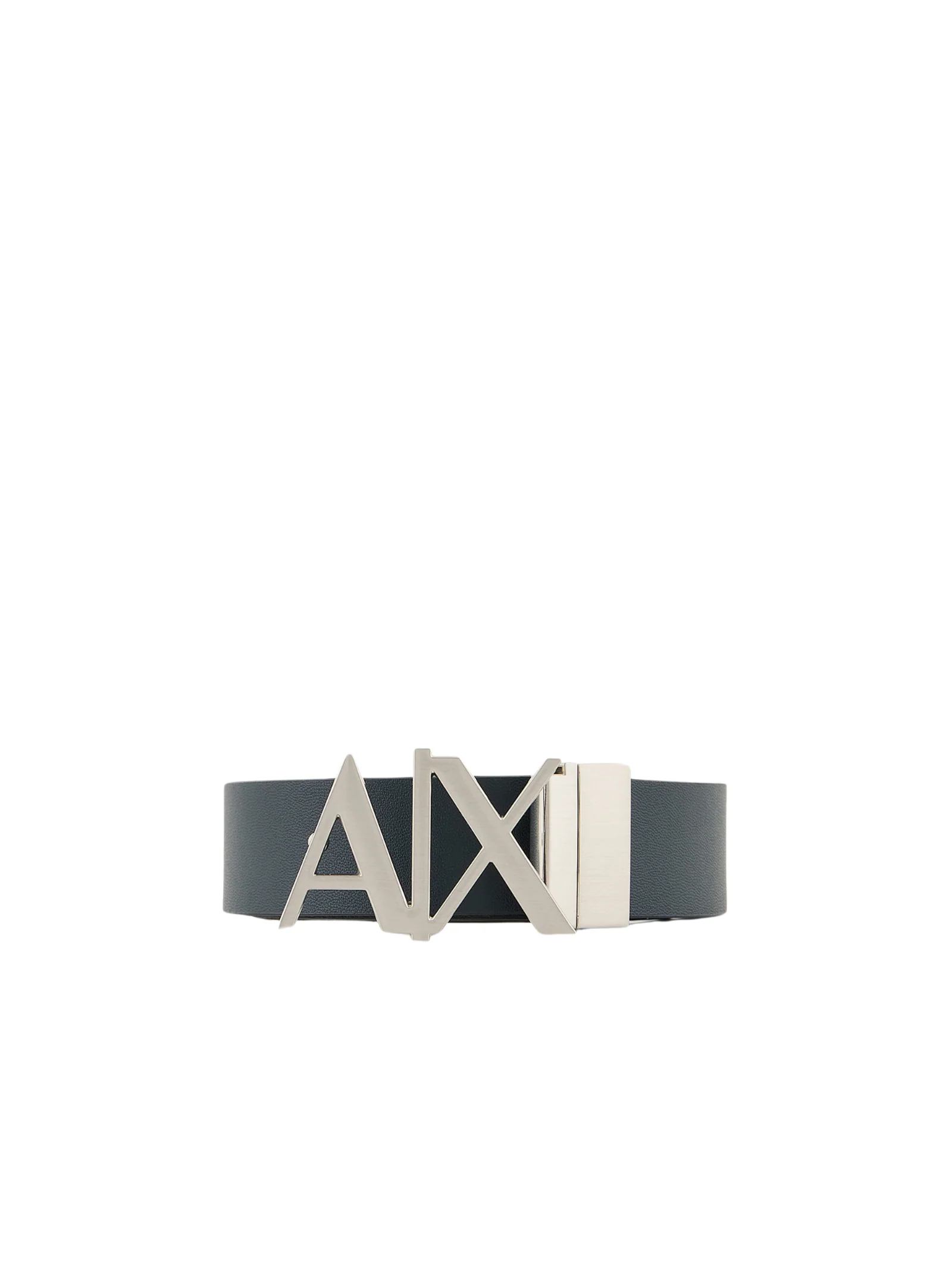 Cintura Armani Exchange nera con fibbia logo AX
