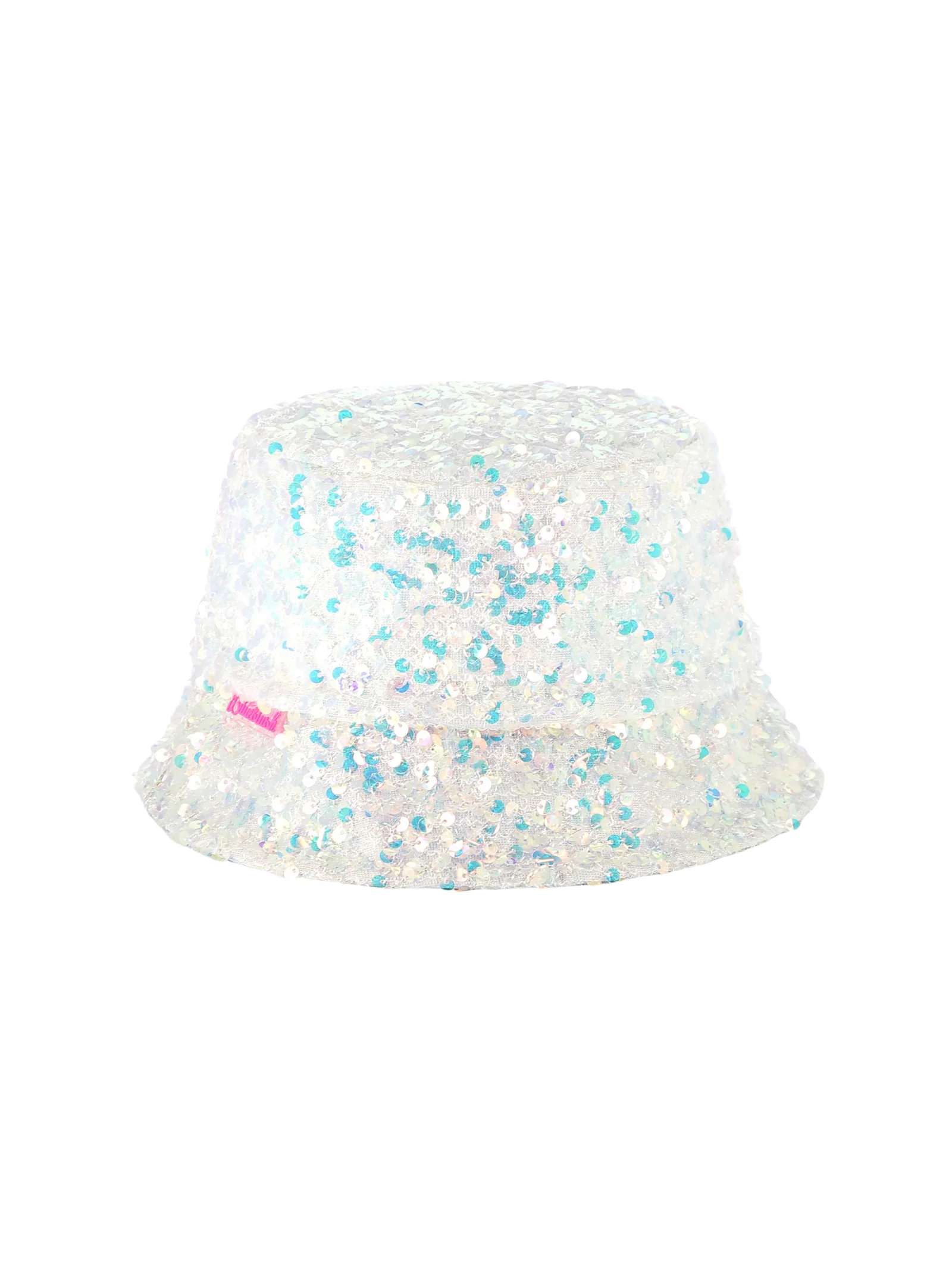 Cappello bucket Billie Blush argentato con paillettes all over