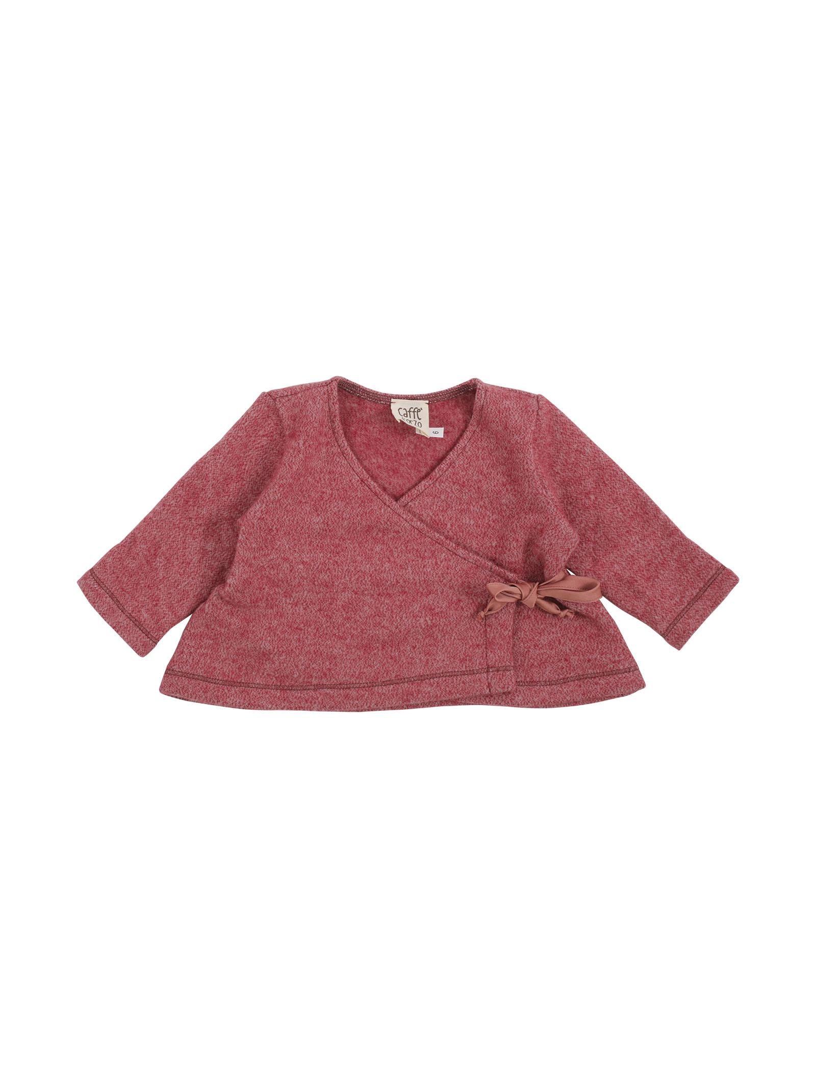 Cardigan a incrocio fragola