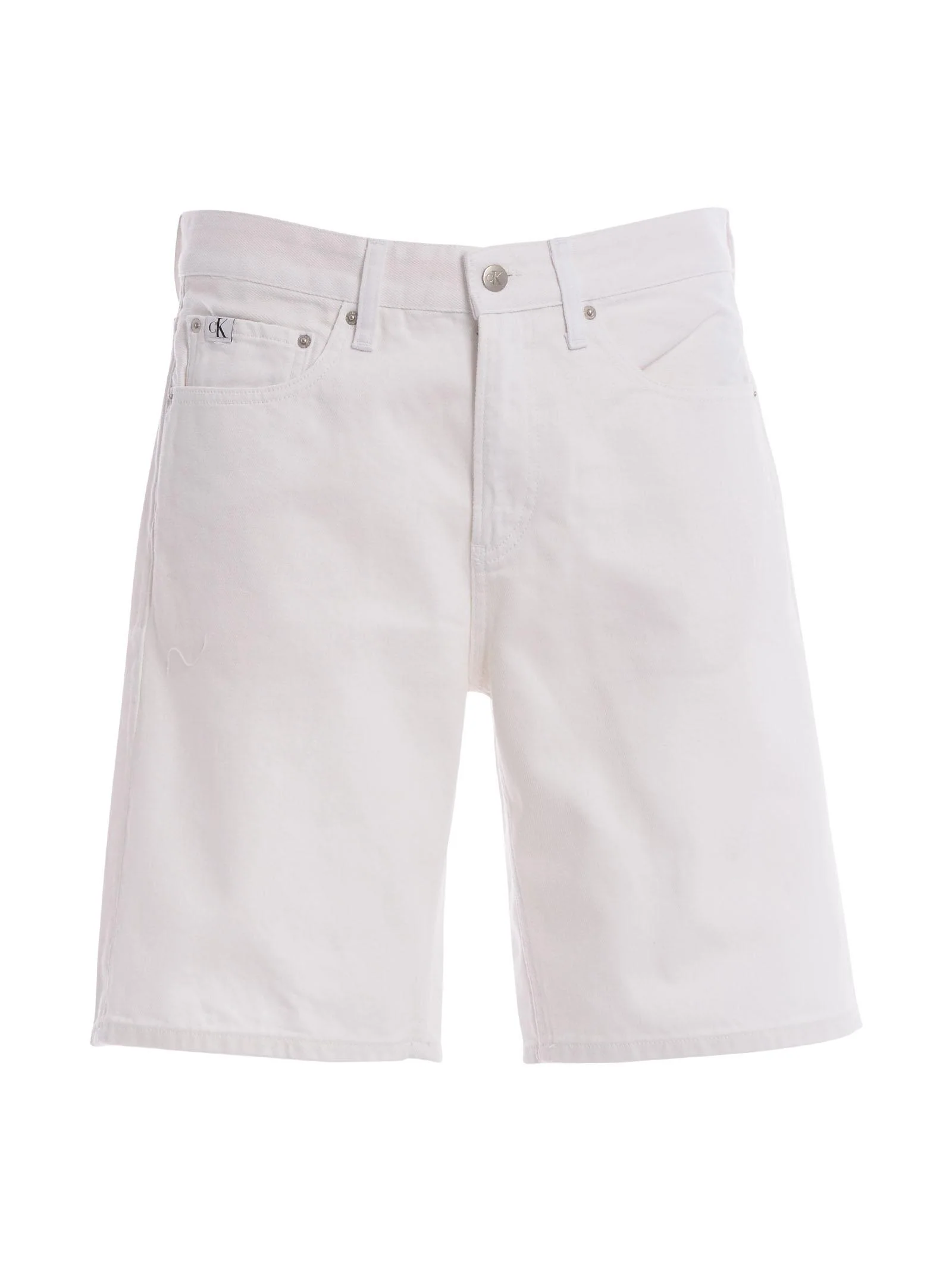 Bermuda denim straight bianco