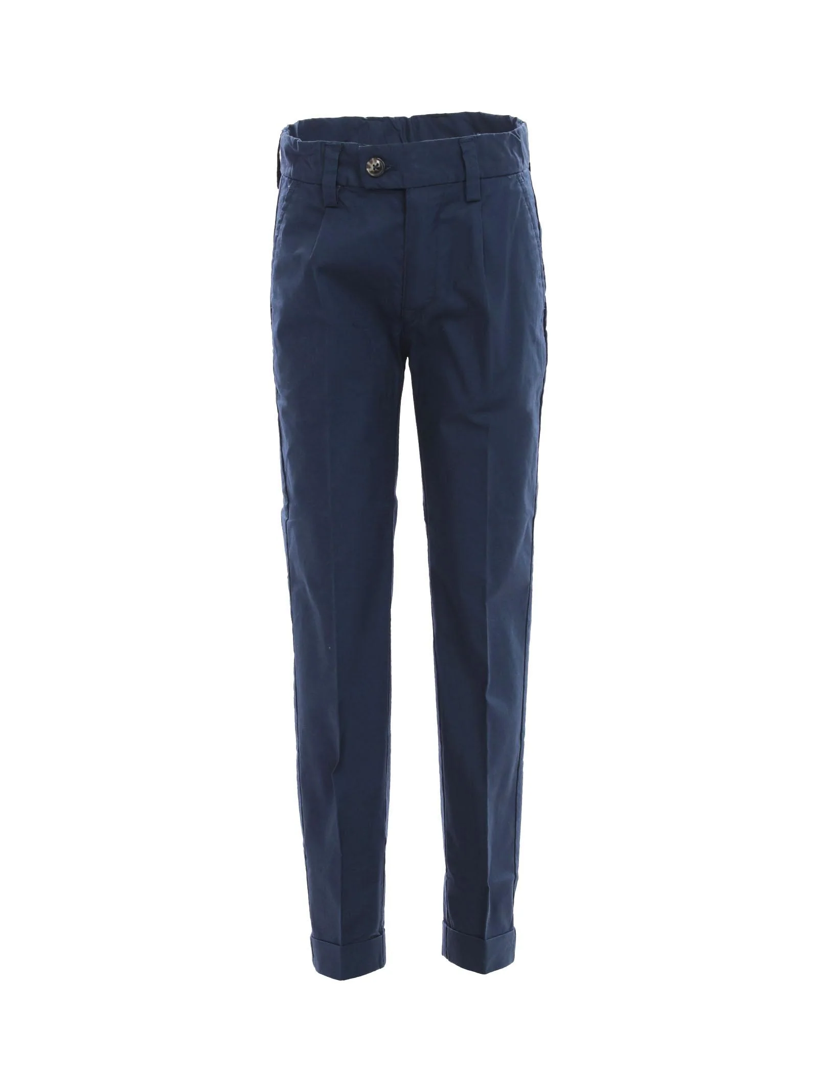 Pantaloni lunghi in cotone blu navy