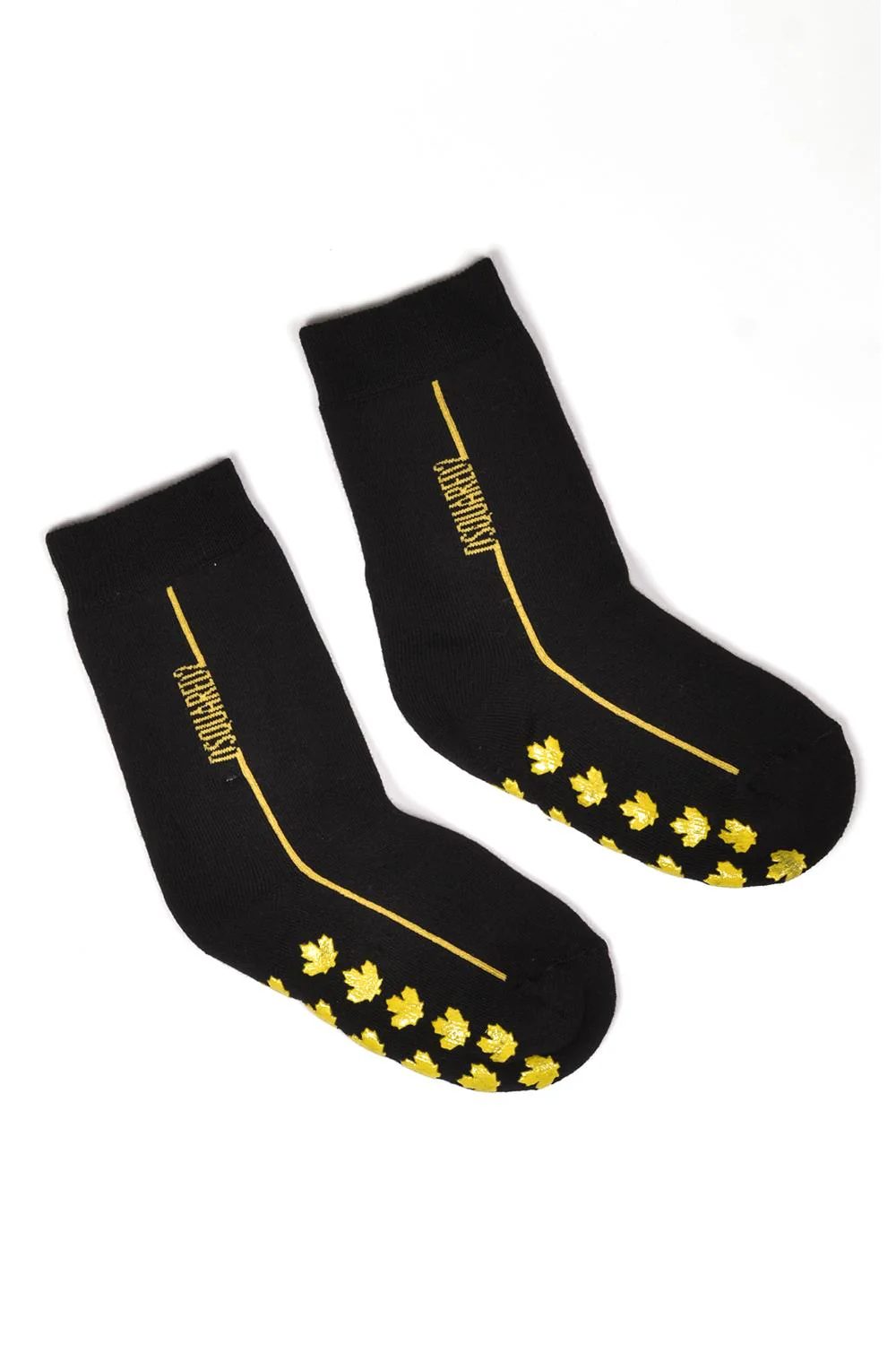Calzino antiscivolo nero e giallo