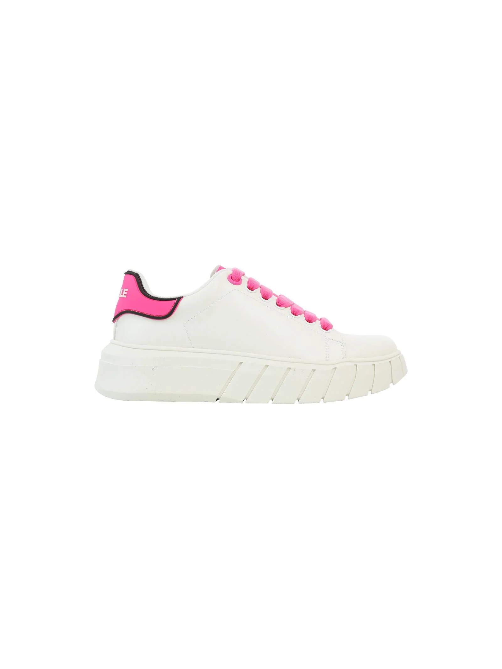 Sneakers addict bianca e fucsia fluo