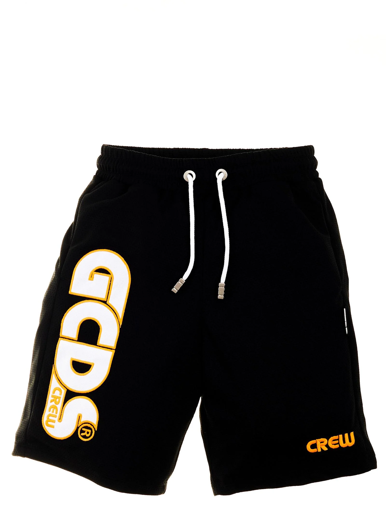Bermuda nero con logo in rilievo