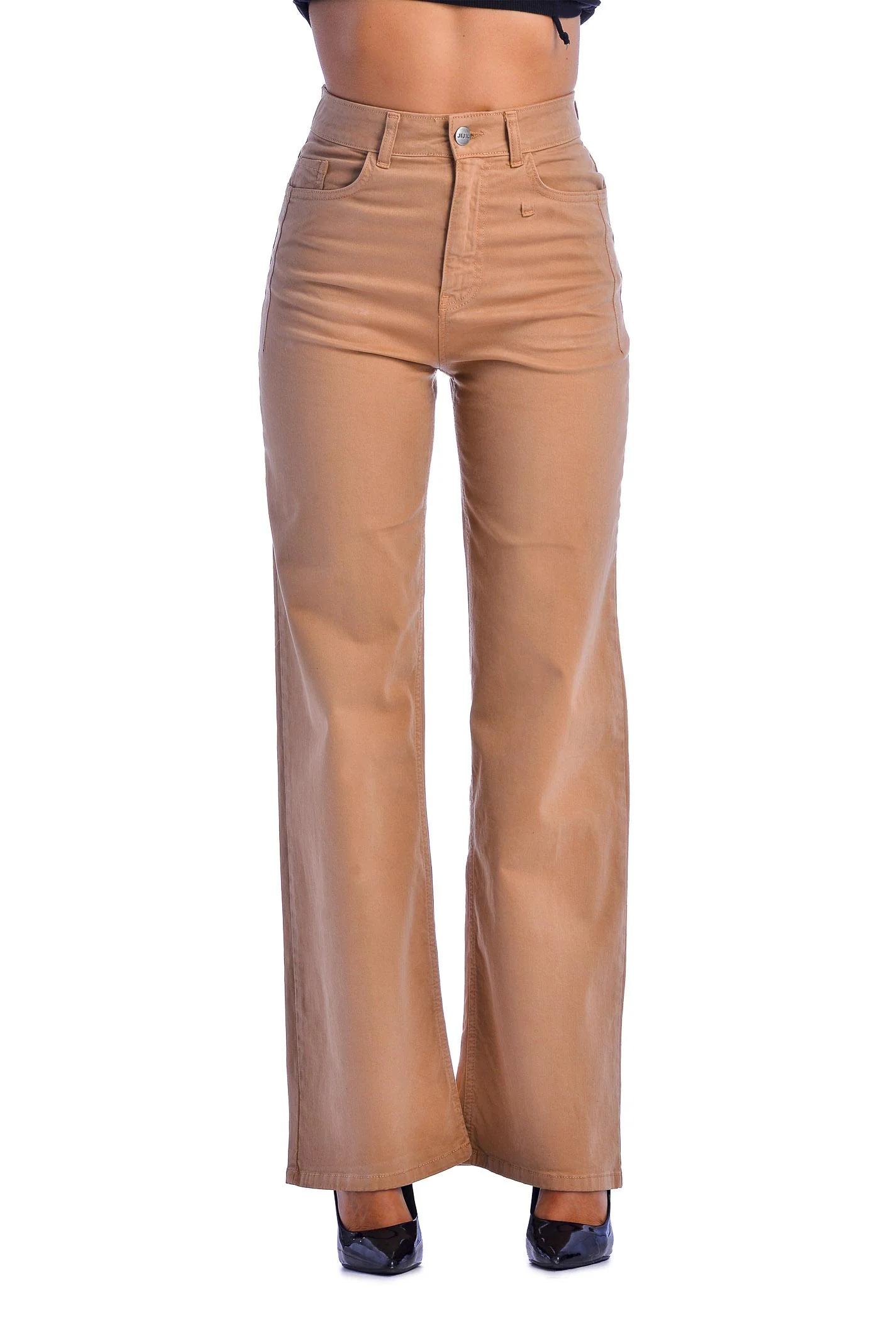 Pantalone cammello a palazzo