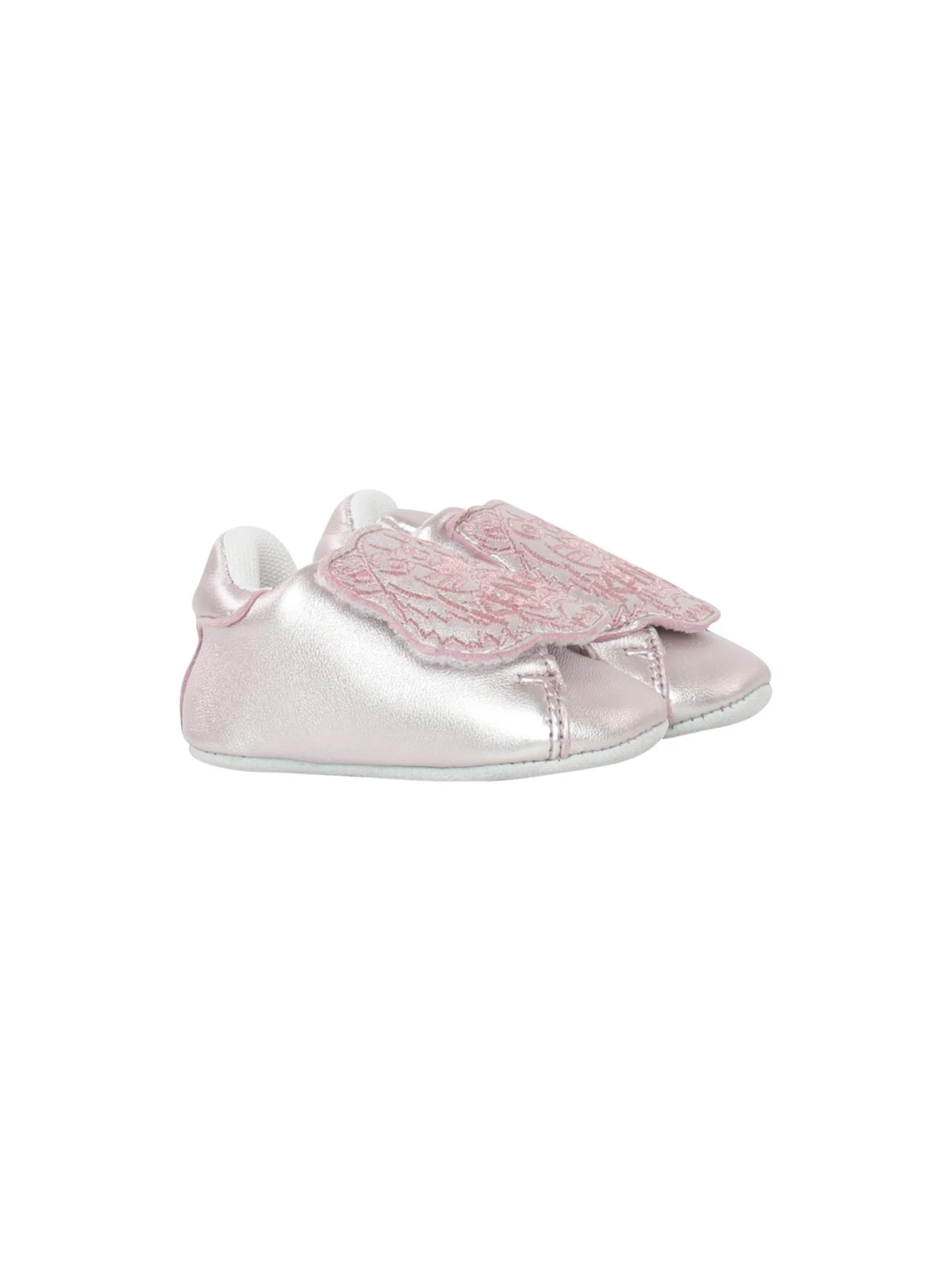 Scarpe da culla rosa con ricamo