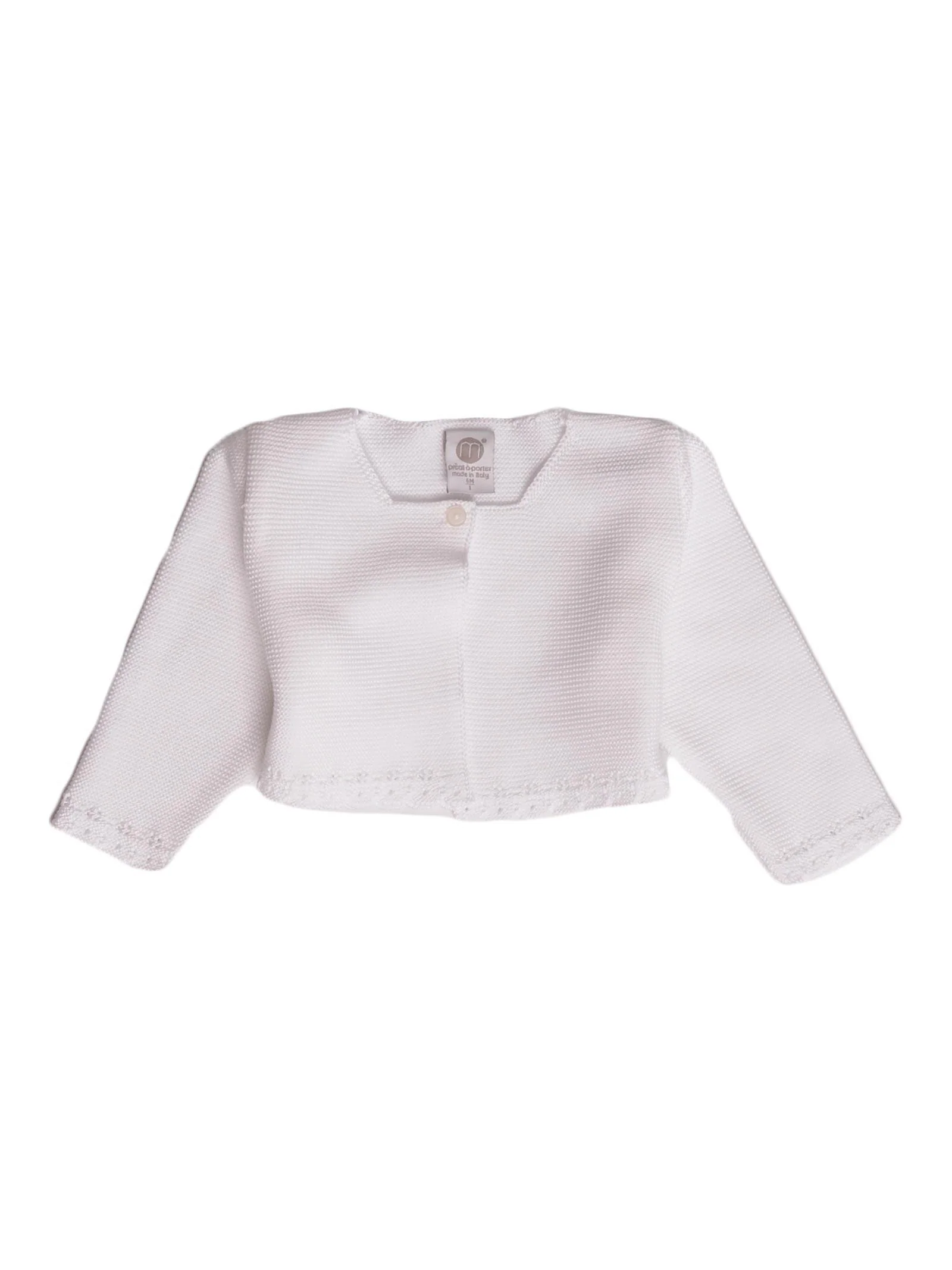Cardigan in filo bianco a coste