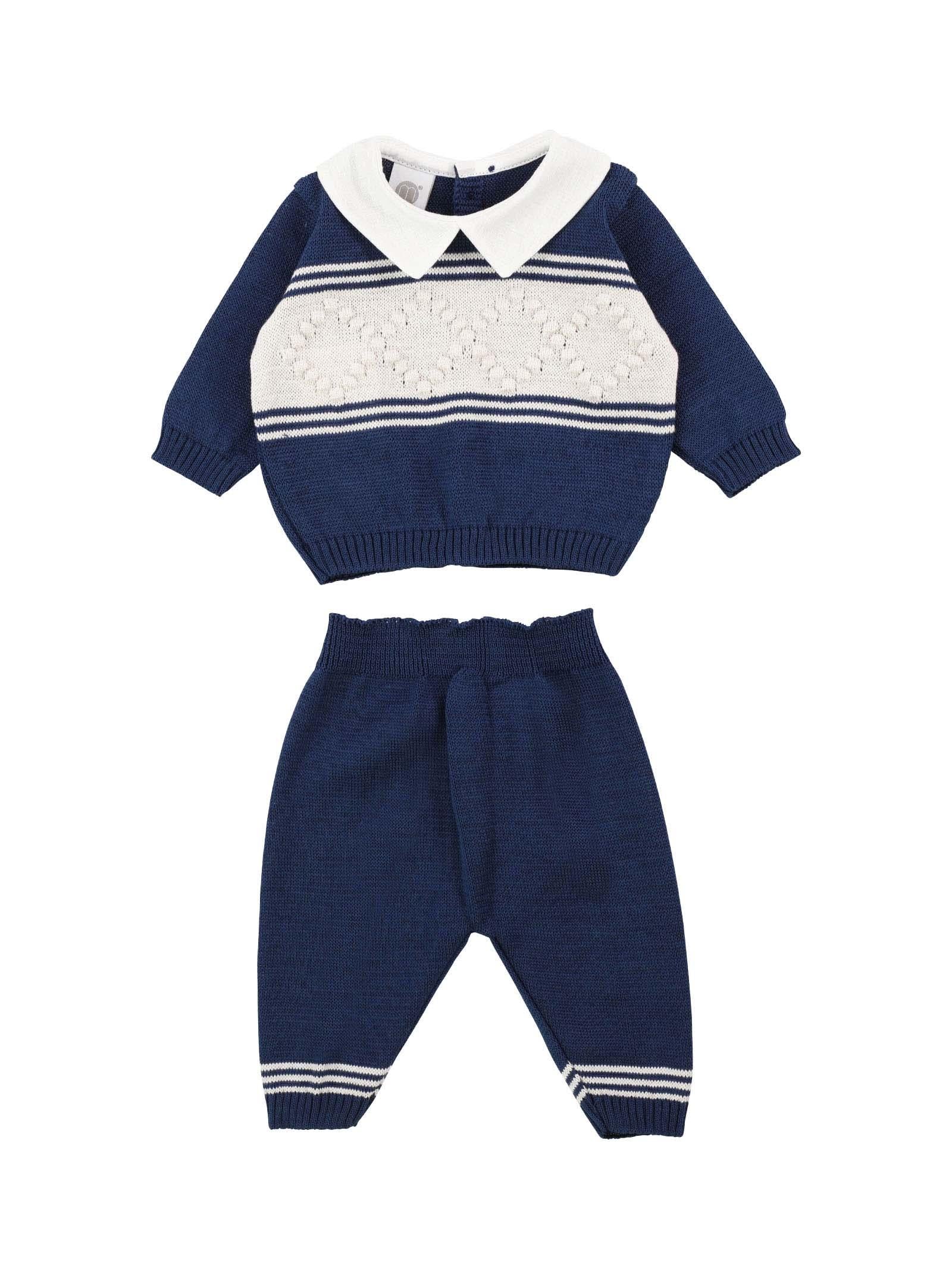 Tutina due pezzi blu e natural bio