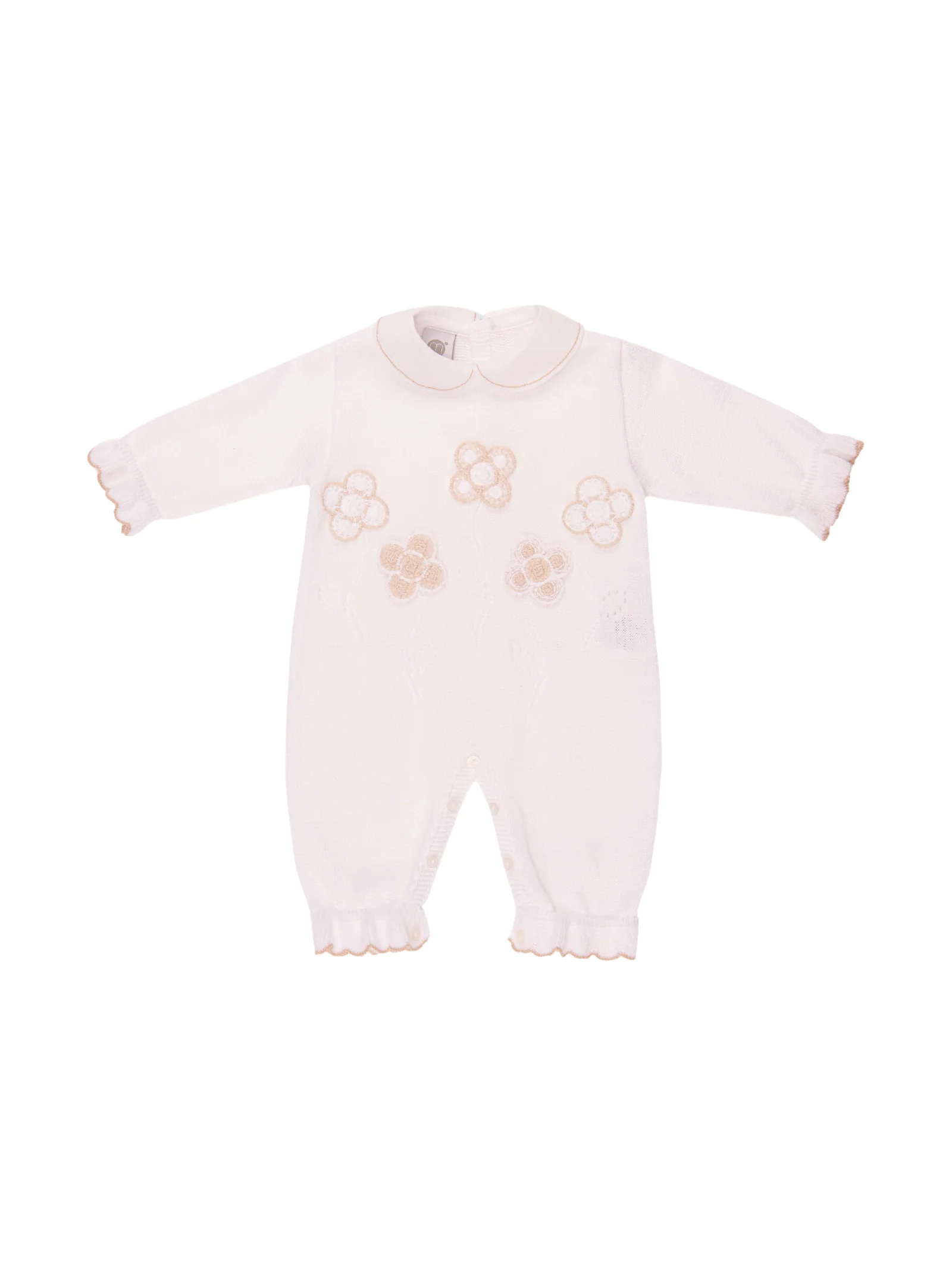 Tutina Marlù bianca con dettagli beige