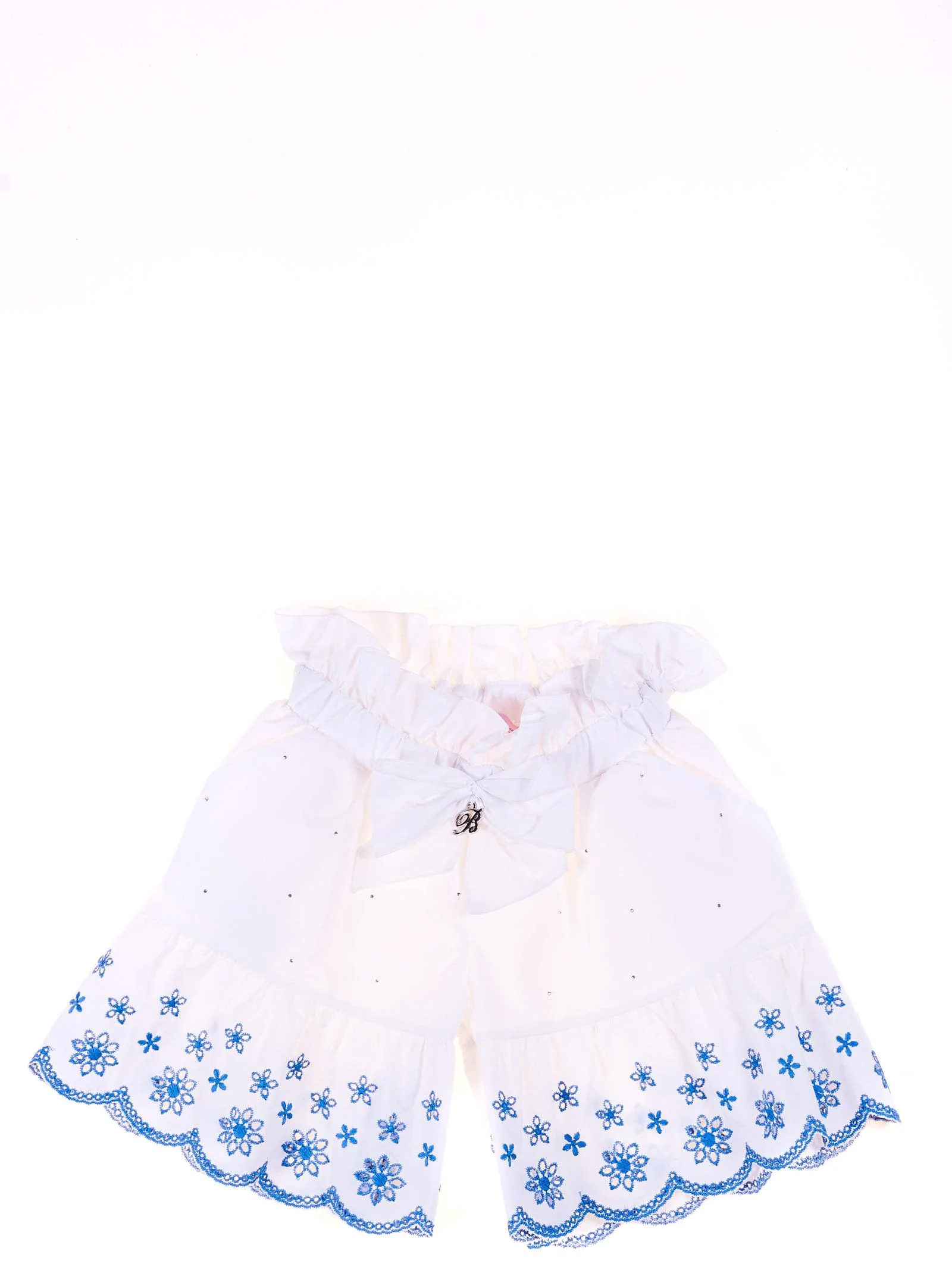 Shorts bianco con ricami