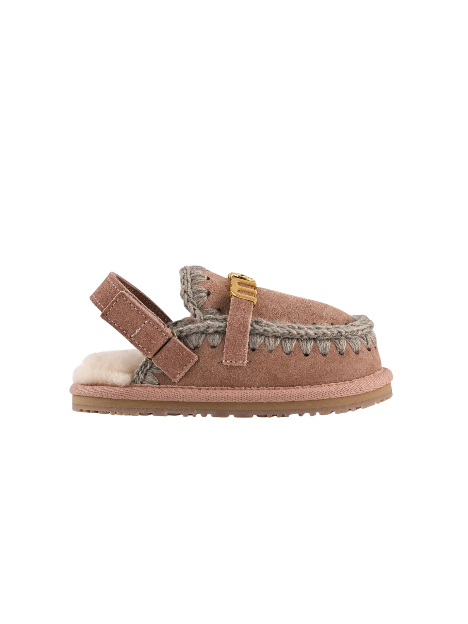 Mou "Skipper Slipper With Black Strap" rosa