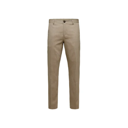 Pantalone Selected sabbia con bottone laterale