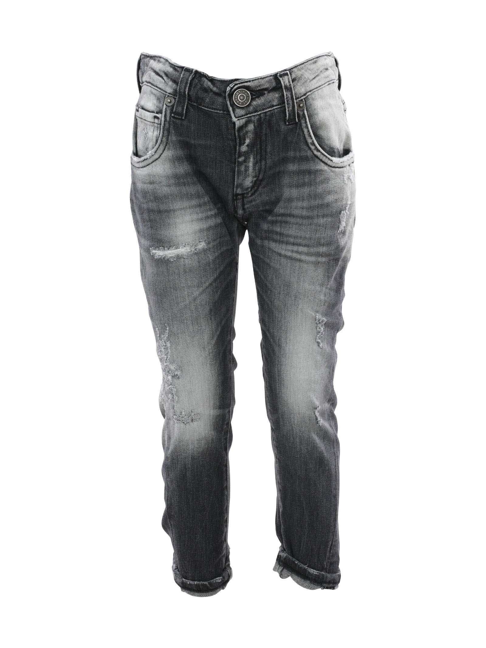 Jeans denim grigio/nero