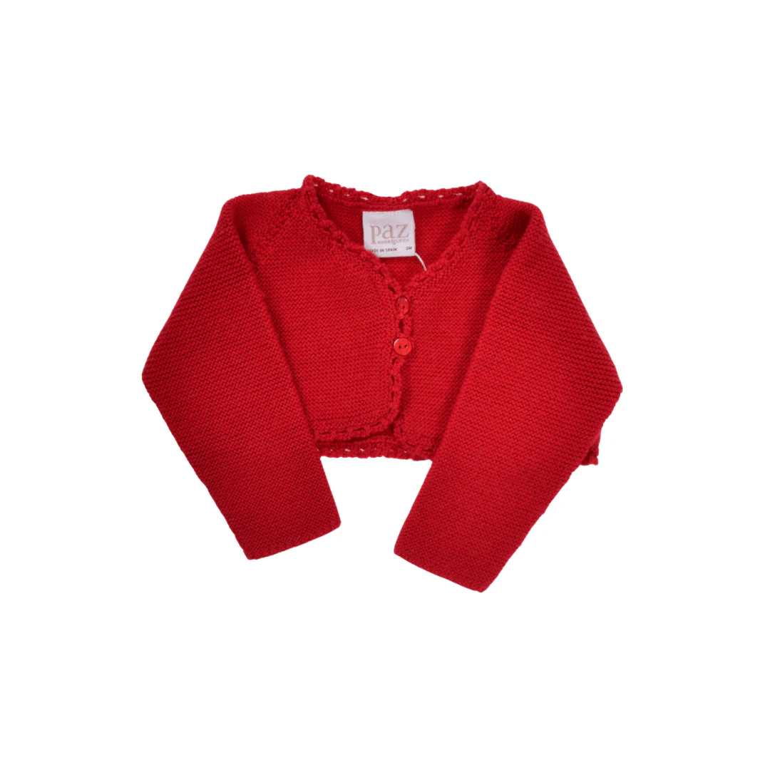 Cardigan rosso con bottone Paz Rodriguez
