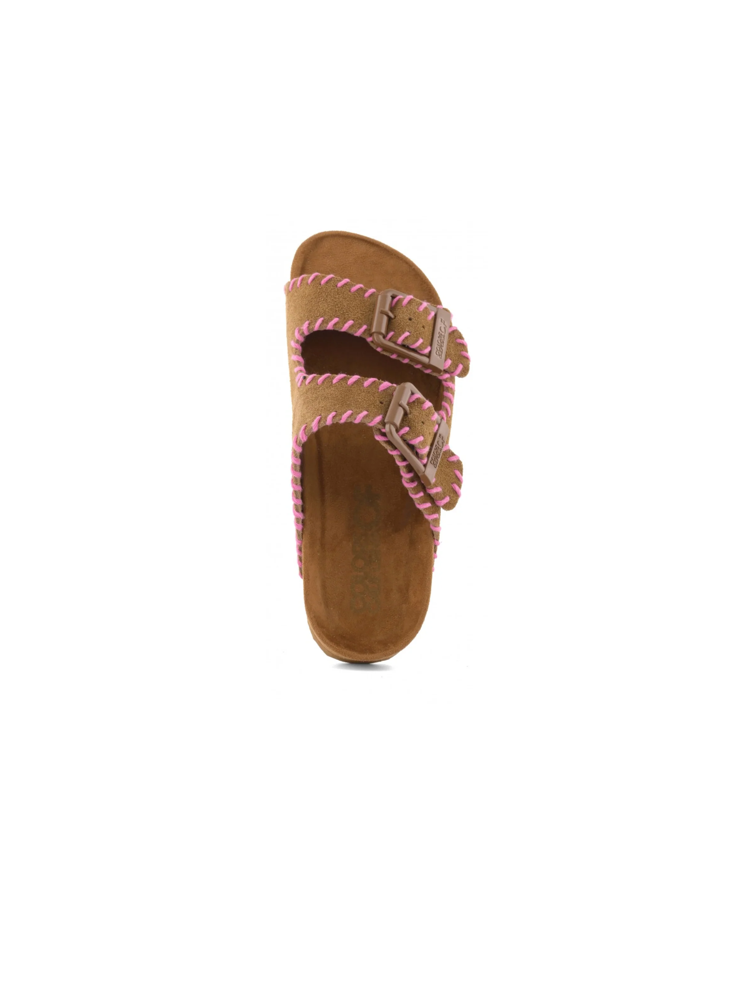 Sandali Colors Of California marrone in pelle scamosciata e stitching - Image 3