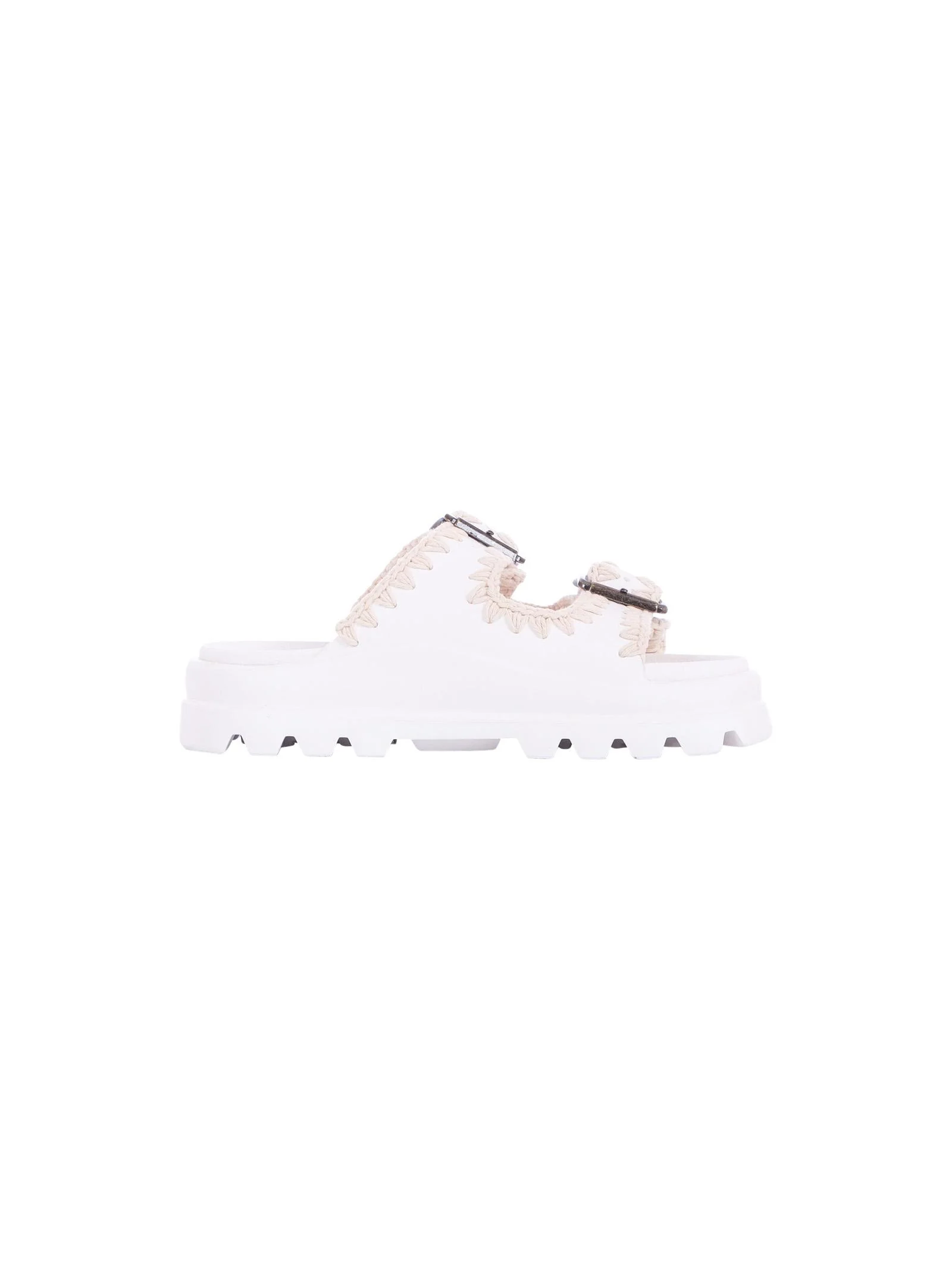 Sandali "Eva one-piece slide two-buckle" Mou bianco