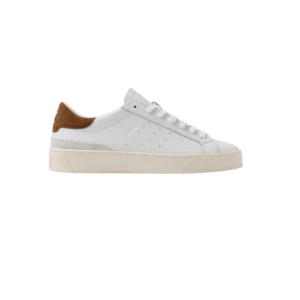 Sneakers "Sonica Calf" D.a.t.e. bianche e cuoio