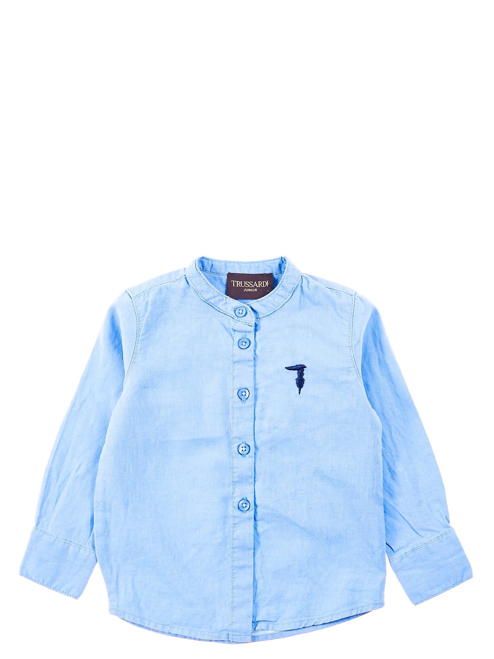 Camicia in lino azzurro