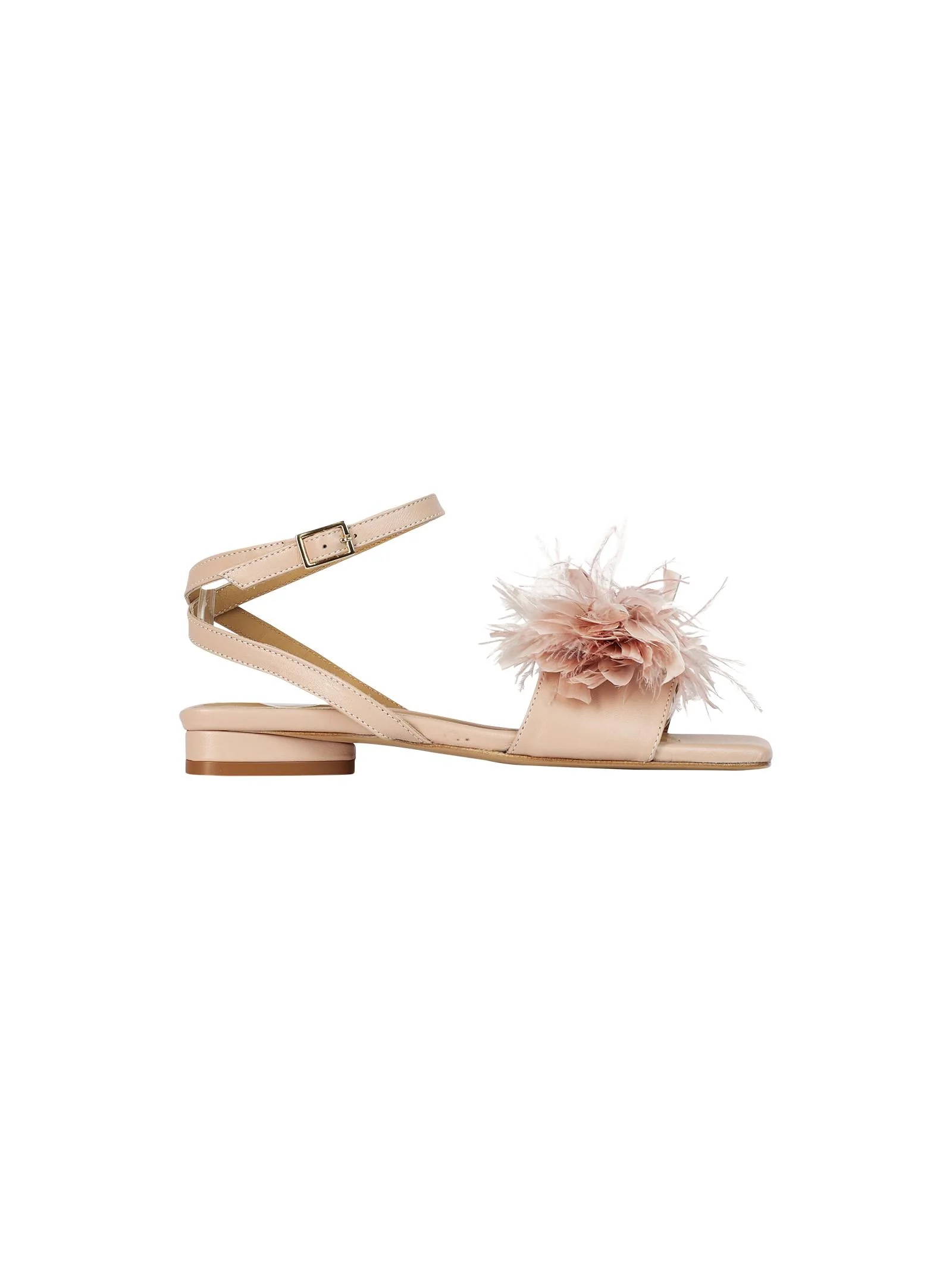 Sandali bassi con piume